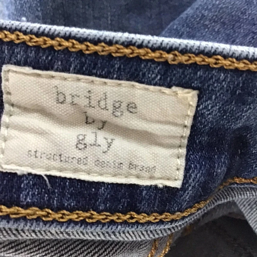 Bridge by Gly Mid Rise Ankle Skinny Jeans Sz 26X29 Distressed Ripped Raw Hem - Picture 10 of 11